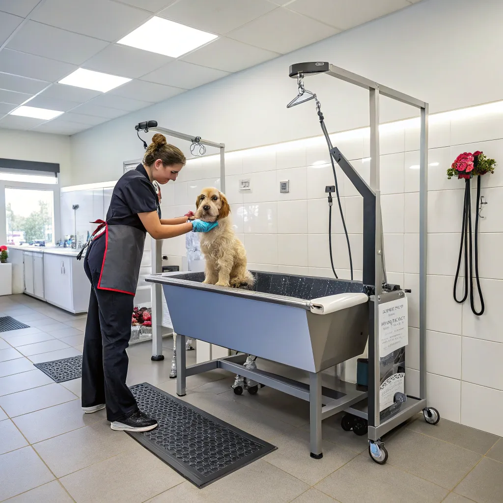 Professional pet grooming station at CORVENLIS Pet Salon