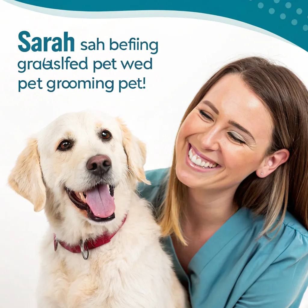 Sarah's satisfied pet after grooming